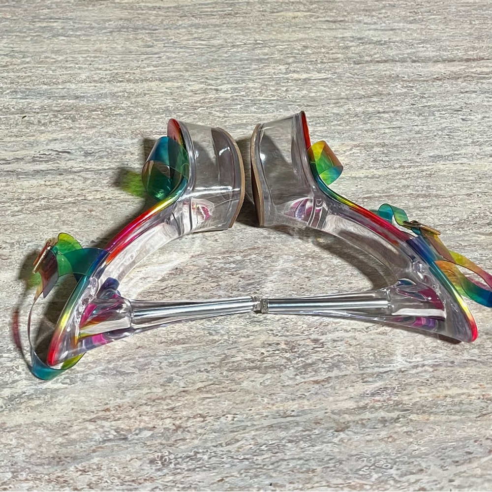 Nwob Azalea Wang Croix Rainbow Open Toe Strapped … - image 8